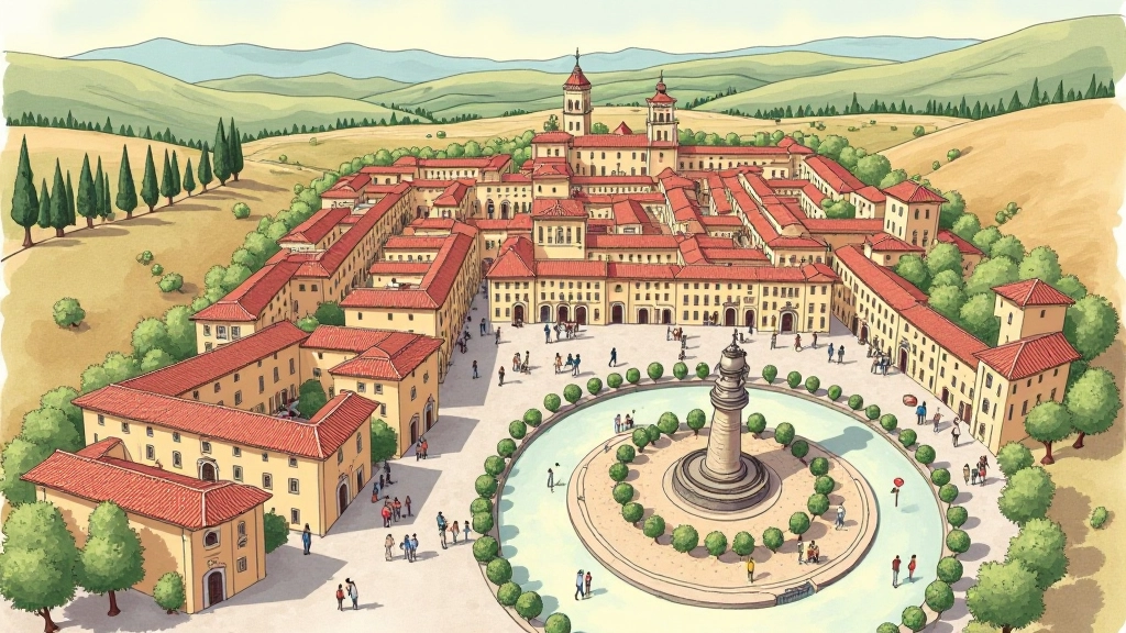 Mappa illustrata di percorso a piedi nel centro medievale di Perugia con punti di interesse marcati