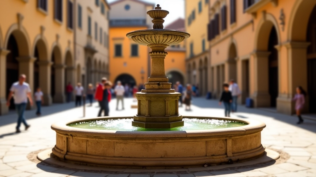 Fontana Maggiore a Perugia in Piazza IV Novembre con i due bacini circolari, sculture medievali e dettagli architettonici illuminati dal sole