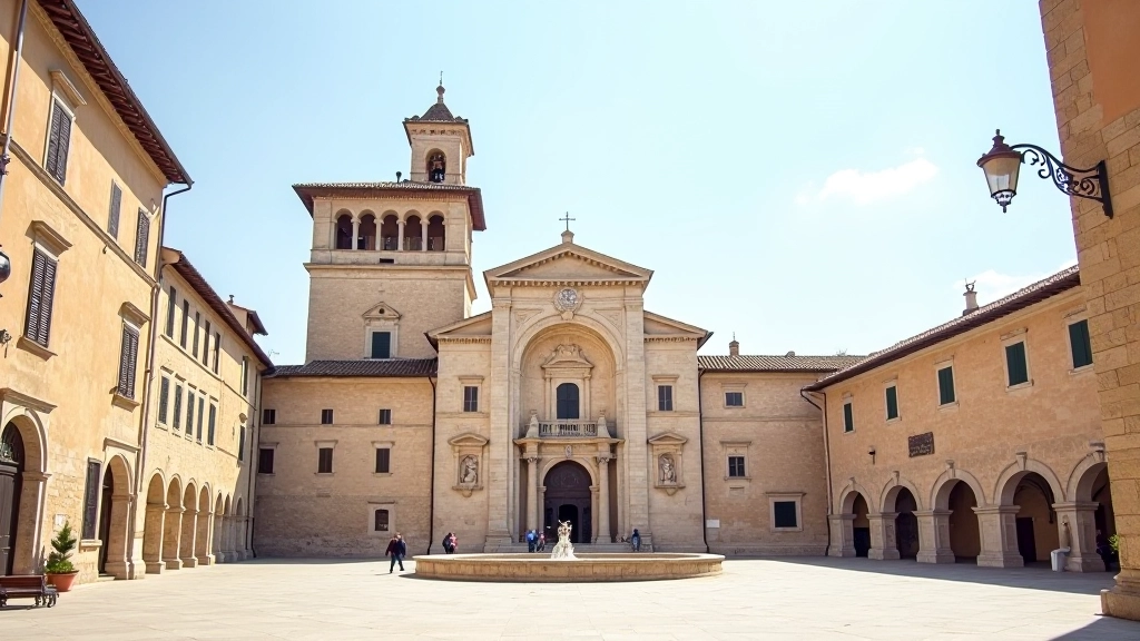 Palazzo dei Priori con la sua torre massiccia, architettura medievale in pietra scura, veduta diurna dalla piazza